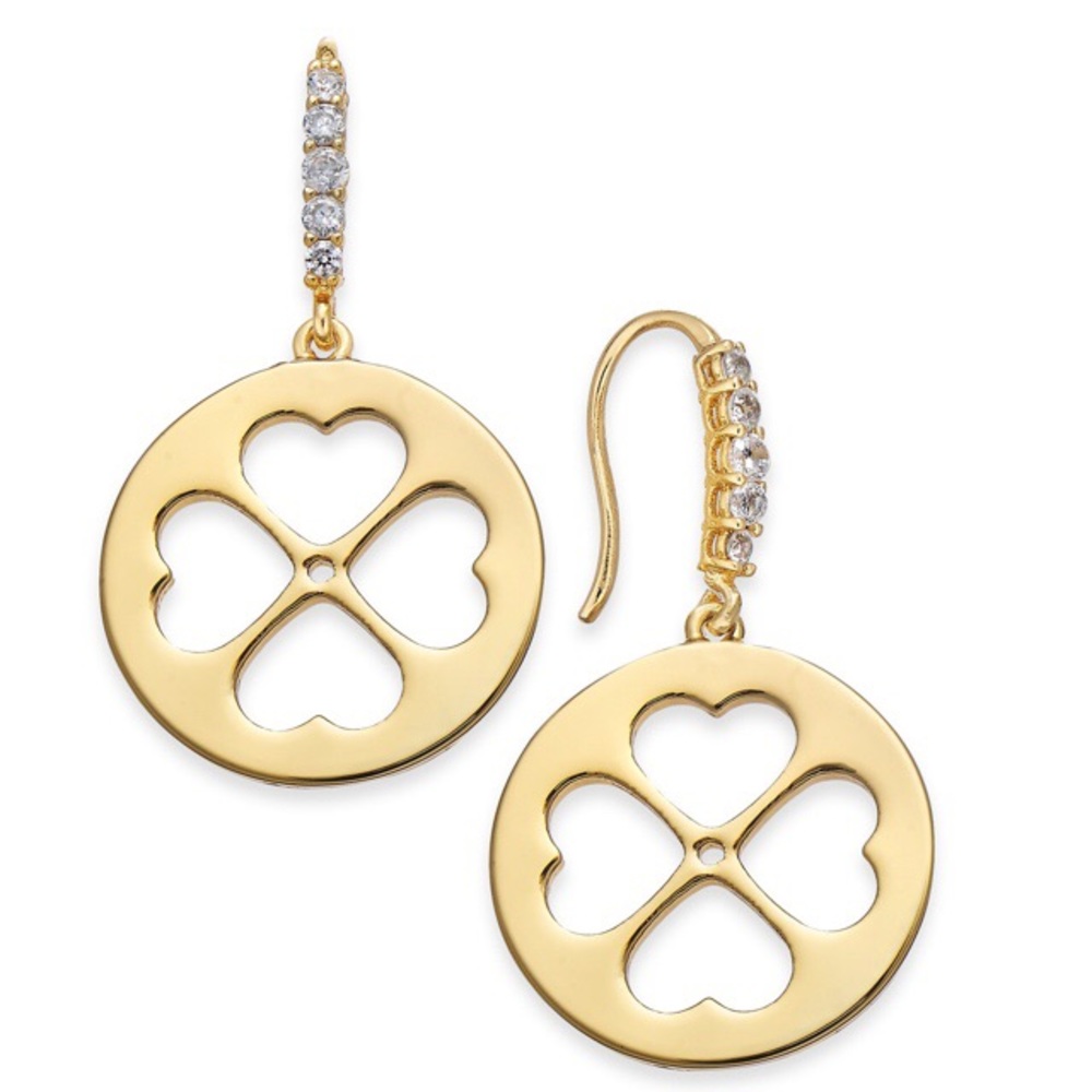 New Kate Spade Clover Drop Earrings in Gold 🍀
